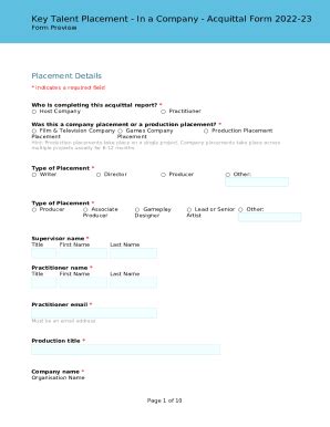 Fillable Online In A Company Acquittal Form Fax Email Print