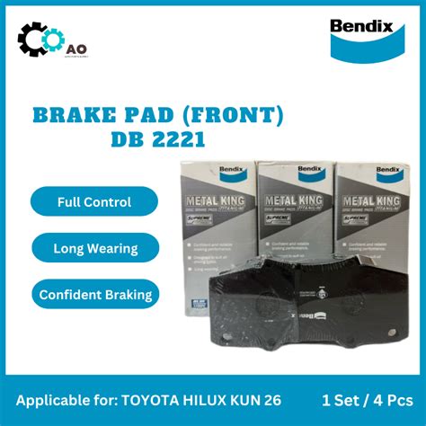 100 ORIGINAL BENDIX METAL KING TITANIUM FRONT BRAKE PADS DB2221 FOR