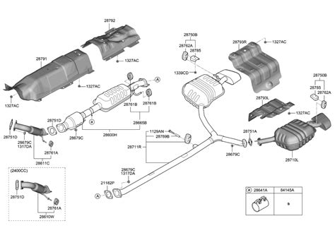 28600 C2560 Genuine Hyundai Center Muffler Complete