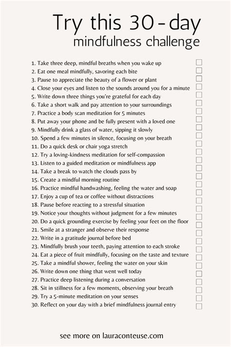 Try This 30 Day Mindfulness Challenge In 2024 Mindfulness Activities