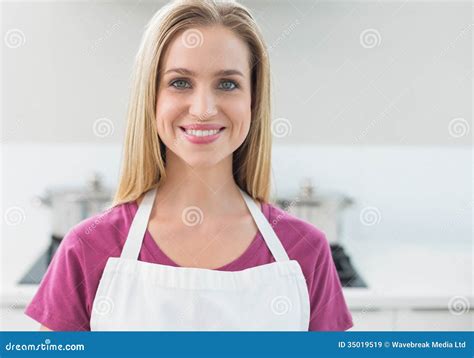 Casual Cheerful Blonde Looking At Camera Stock Image Image Of