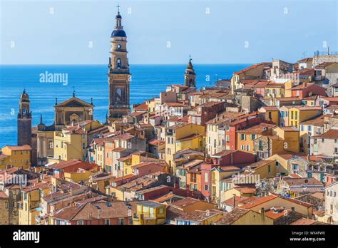 Old Town Architecture Of Menton On French Riviera Stock Photo Alamy