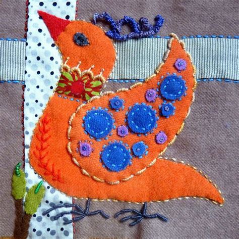 Sue Spargo Bird Danse 4 Broderie En Feutre Courtepointes En Laine