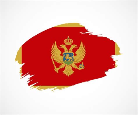 Bandeira De Escova De Grunge Pintada Criativa Abstrata Do País De Montenegro Com Fundo Vetor