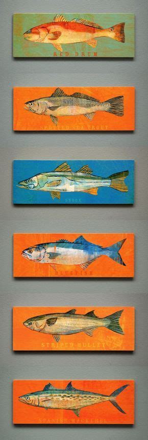 The Charming Wood Mounted Fish Prints Of This Saltwater Fish Series