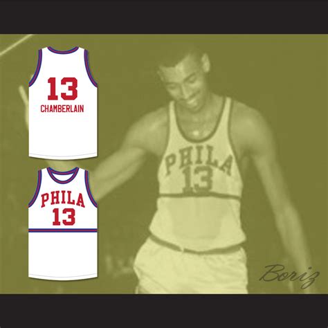 Wilt Chamberlain 13 Philadelphia Warriors White Basketball Jersey 2 — BORIZ