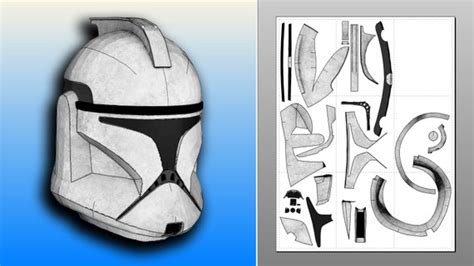 Papercraft File Template For Star Wars Clone Trooper Phase Helmet Star Wars Helmet Star Wars