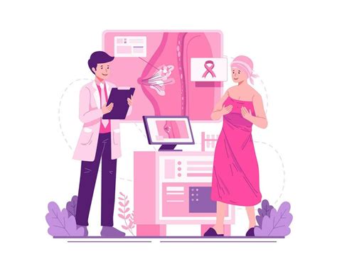 Breast Cancer Awareness Month A Doctor Mammologist Consults A Woman