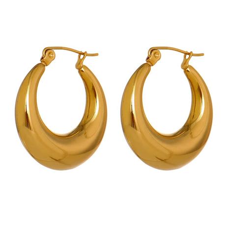 Modern Design Metallic Boho Chunky Hoop Drop Dangle Earrings Lucid