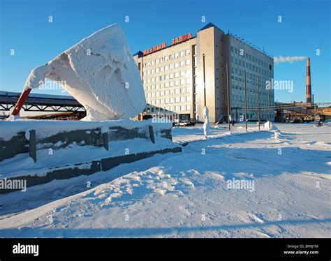 Norilsk Nickel Copper Works Beyond The Arctic Circle Stock Photo Alamy