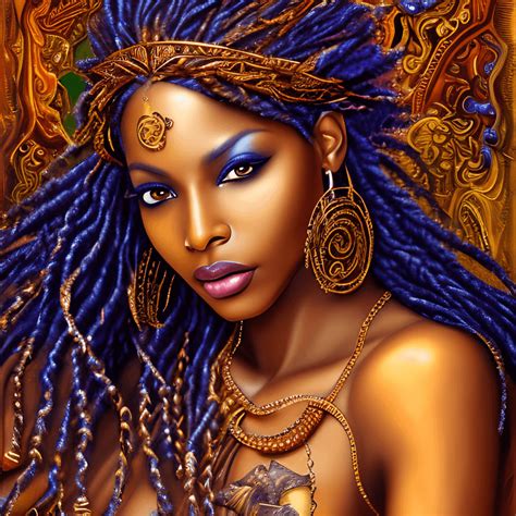 Belle femme à la peau brune Superbe déesse complexe Locs Princesse