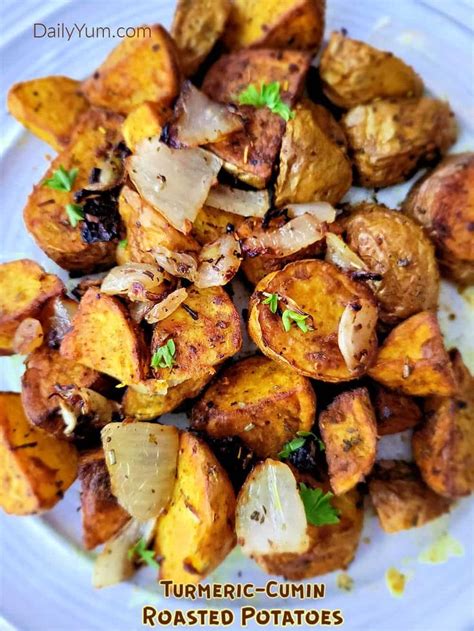 Turmeric Cumin Roasted Potatoes Daily Yum Recipe Roasted Potatoes