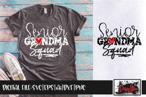 Senior Grandma Squad Grunge Graphic By DrissyStore Creative Fabrica