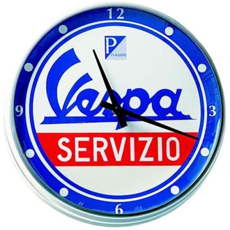 Velos Motos Keller Ch Amriswil Wanduhr Vespa Servizio Blau Cm