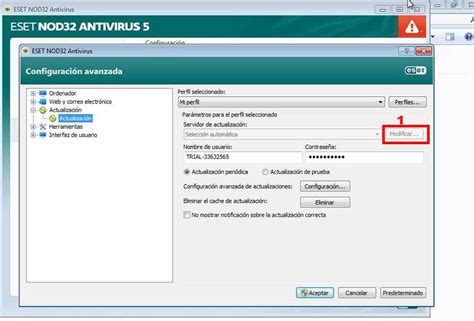 Actualizaciones de Eset Nod Configuración Antivirus