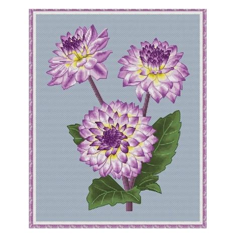 Cross Stitch Dahlia Pattern Etsy