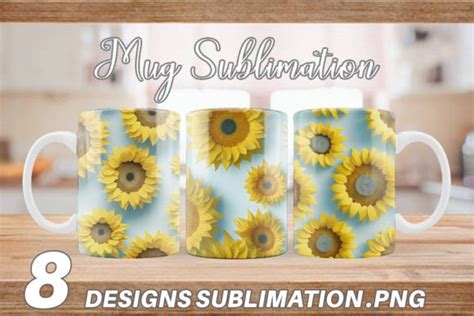 Mug D Sunflowers Pattern Graphic By Artnoy Creative Fabrica