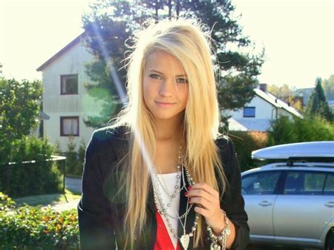 Norwegian Emilie Marie Long Hair Styles Beauty Blonde Women