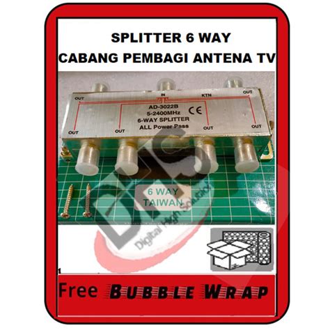 Jual Pembagi Signal Tv Splitter Antena Tv Cabang 6 Way 1 In 5 Out