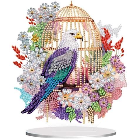 Ornement De Bureau Broderie Diamant Cage Oiseau Diamond Painting