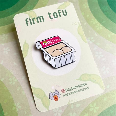 Firm Tofu Enamel Pin Etsy