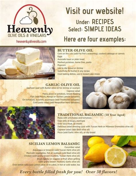 Simple Recipes Using Olive Oils And Balsamic Vinegars Olive Oil And