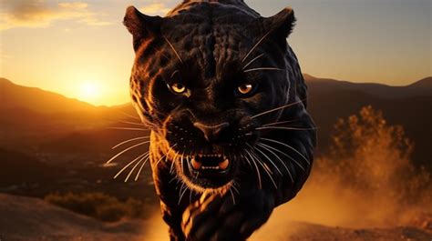 Premium Photo | Black Panther on the Attack A Ferocious Run Deadly ...