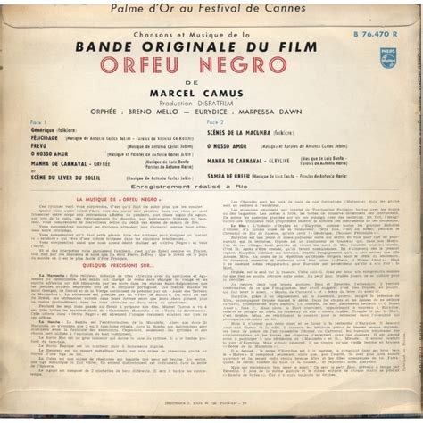 Orfeu Negro Bande Originale Du Film De Marcel Camus Soundtrack Orfeo