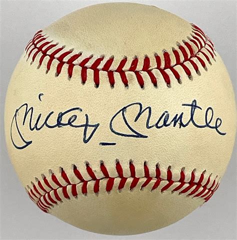 Lot Detail Mickey Mantle Single Signed Baseball Oal Bobby Brown