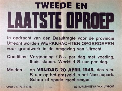 Original WWII Dutch poster Utrecht - Oorlogsspullen.nl - Militaria shop