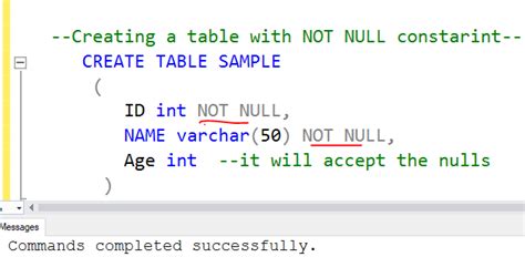 Constraints Sql Types With Examples