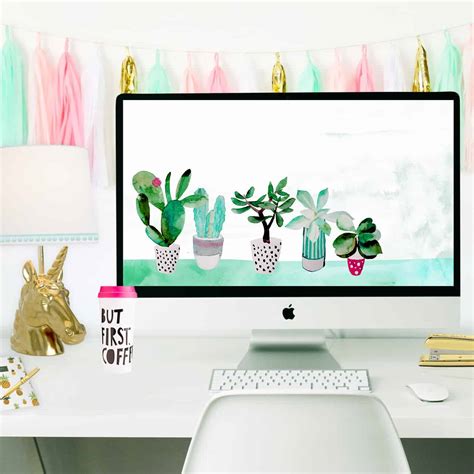 Free succulent desktop wallpaper to pretty up your desk space