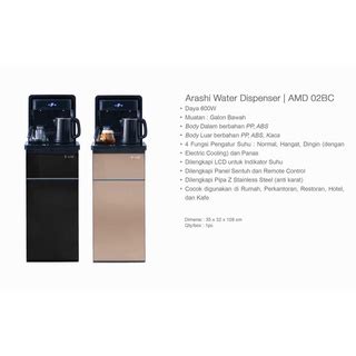 Jual Dispenser Arashi Hot Cool AMD 02BC Galon Bawah AMD 02 BC AMD02 Shopee Indonesia