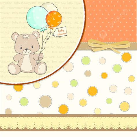 Tarjeta De Baby Shower Con Tarjeta De Oso De Peluche Lindo Bebé