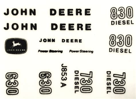 Decal 1 16 John Deere 630 730 830 Industrial Set DJ853A Midwest