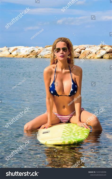 Sexy Blonde Model Beach Surf Stock Photo Shutterstock