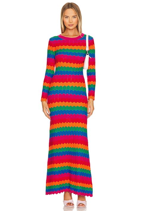 Olivia Rubin Mirabel Knit Dress In Wiggle Stripe Revolve