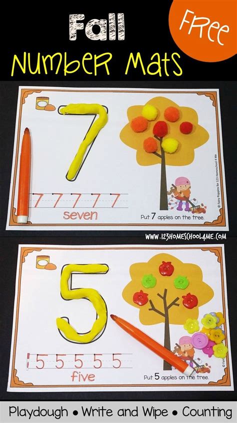 Free Printable Fall Playdough Mats Activities With Numbers 1 10 Fall