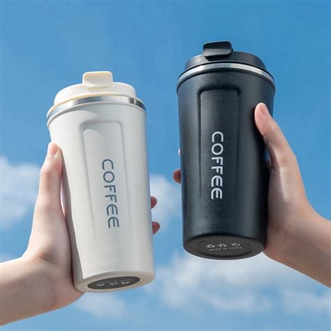 510ml 380ml Coffee Mugs Temperature Display Vacuum Thermal Coffee Cups