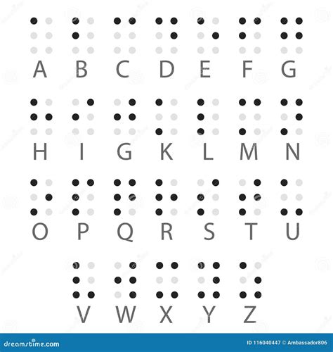 Letras Del Alfabeto De Braille Inglés Vector Ilustración Del Vector