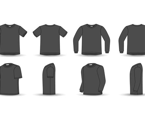 Black Outlined T Shirt Template Vector Art And Graphics