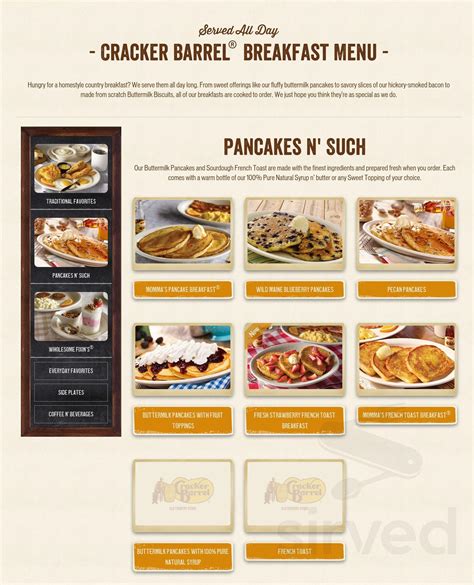 Cracker Barrel Full Menu Printable