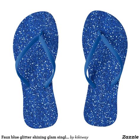 Faux Blue Glitter Shining Glam Single Solid Color Flip Flops Womens