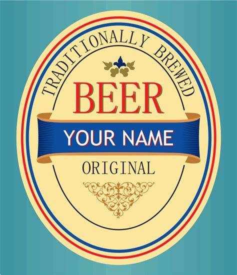 Set Of Vivid Beer Label Vector 05 Vector Label Free Download