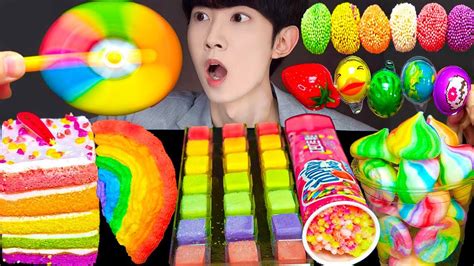 ASMR ICE CREAM RAINBOW CHEESE DESSERTS JELLY PARTY 직접 만든 무지개 치즈 아이스크림