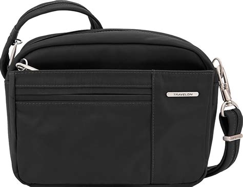 Travelon Anti Theft Welted Small East West Crossbody Exclusive Black