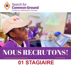 SEARCH FOR COMMON GROUND RECRUTE STAGIAIRE H F Y A Bara Offres D