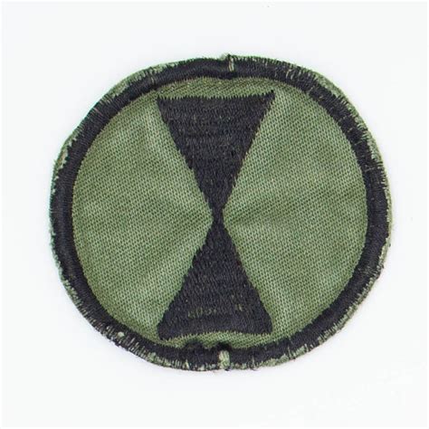 60s Vintage Us Army Asian Made 7th Infantry Division Patch Omega