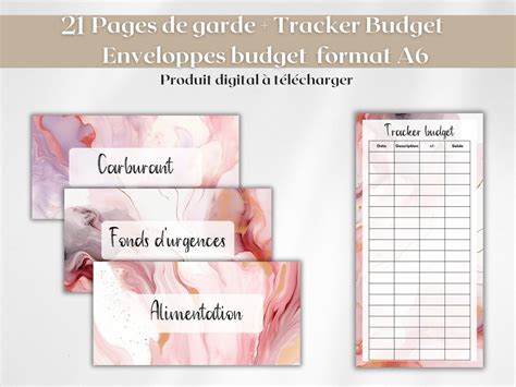 Pages De Garde Enveloppes Budget Zip Classeur A Tiquettes