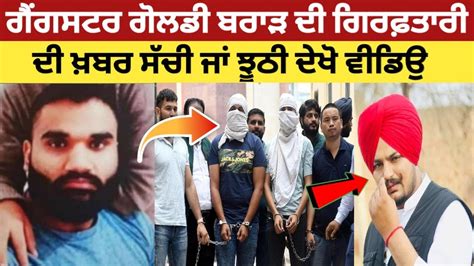 Gangster Goldy Brar Arrested News Real Or Fake Gangster Goldy Brar